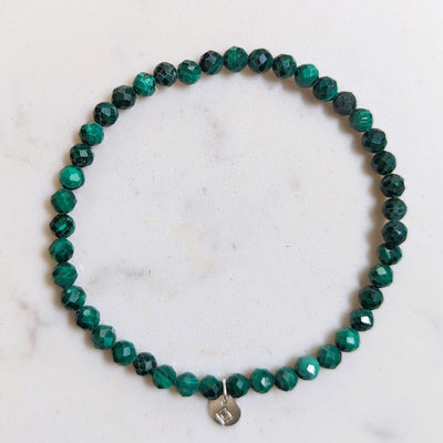 malachite gemstone bead bracelet 