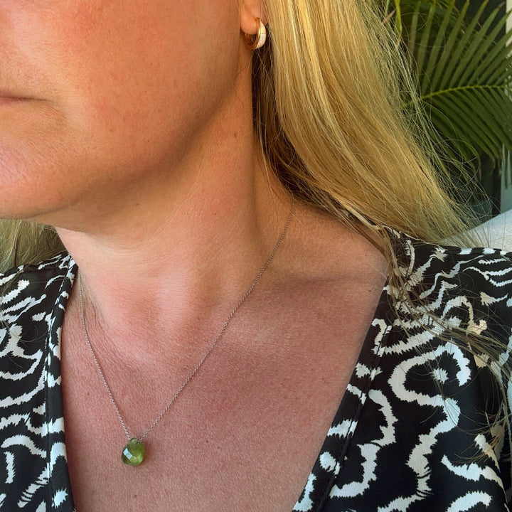 Peridot Teardrop August Birthstone Necklace