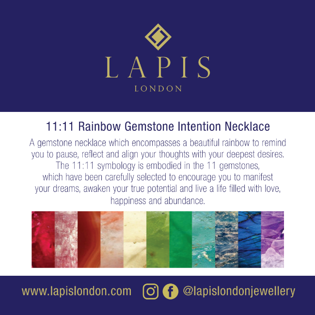 11:11 Rainbow Gemstone Intention Necklace