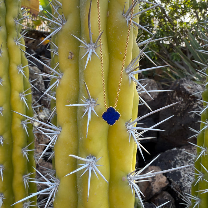 The Lucky Clover Lapis Lazuli Pendant Necklace