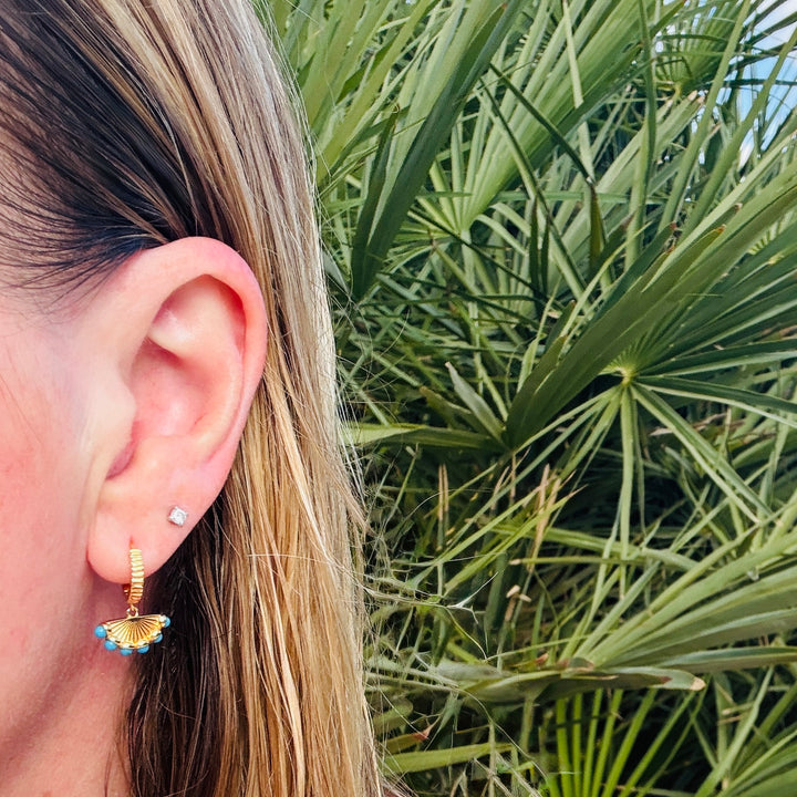 The Fan Turquoise Earrings