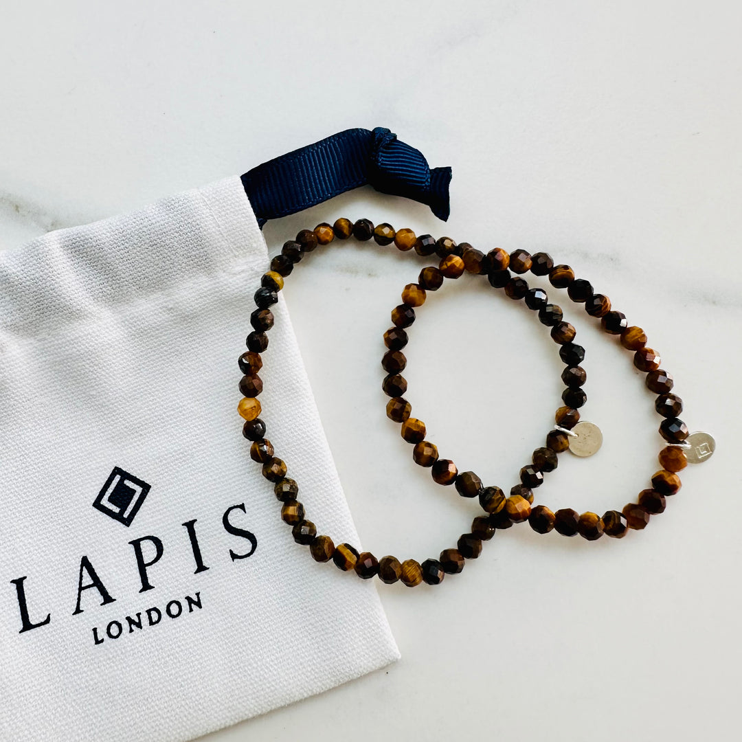 tiger's eye mummy and me gemstone bracelet set