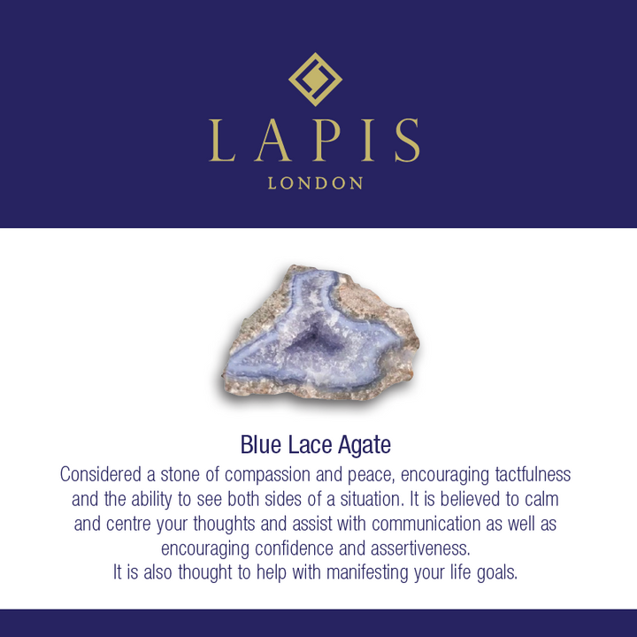 Blue Lace Agate Gemstone Bracelet - 6mm Faceted