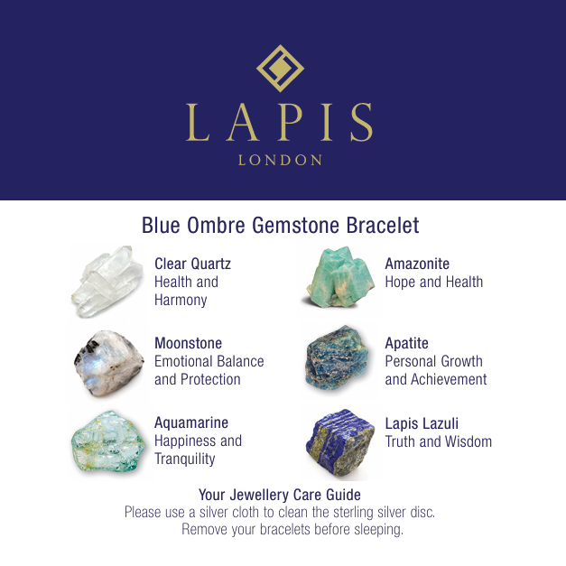 Blue Ombre Gemstone Bracelet - 4mm Faceted
