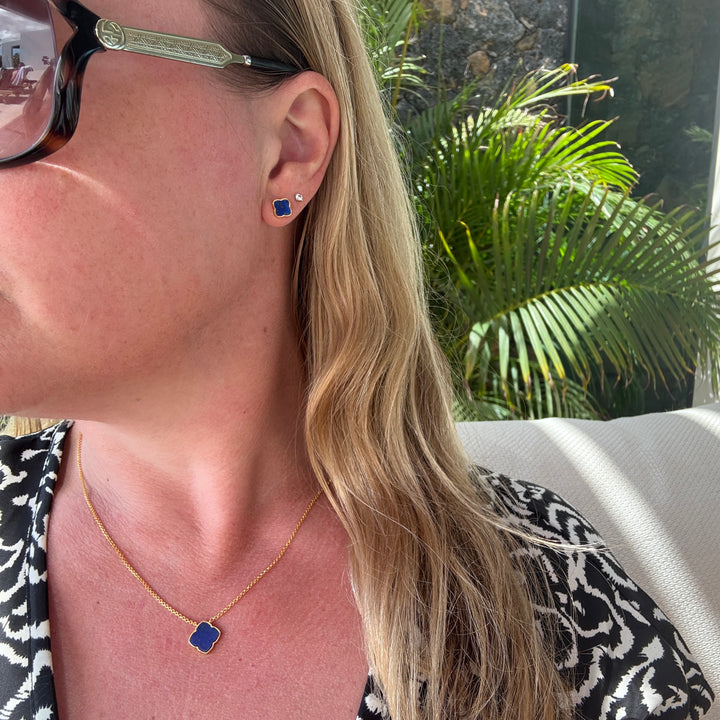 The Lucky Clover Lapis Lazuli Stud Earrings