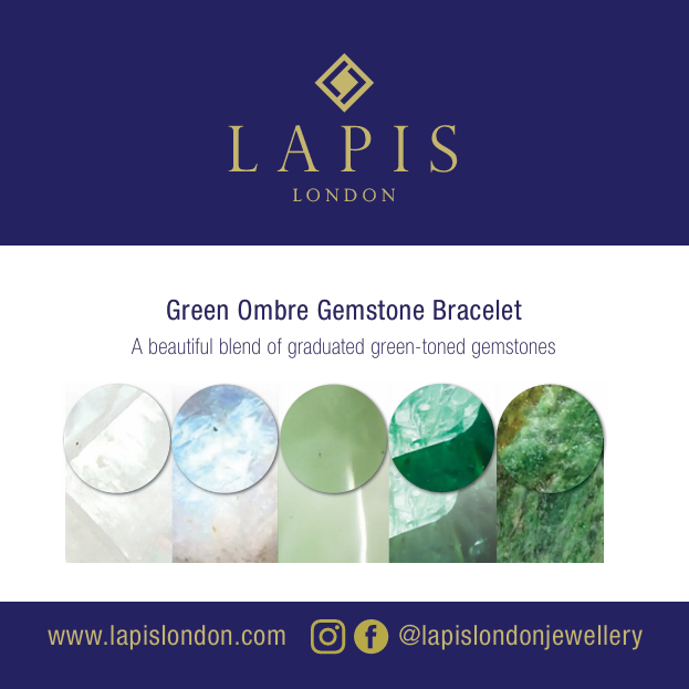 Green Ombre Gemstone Bracelet - 4mm Faceted