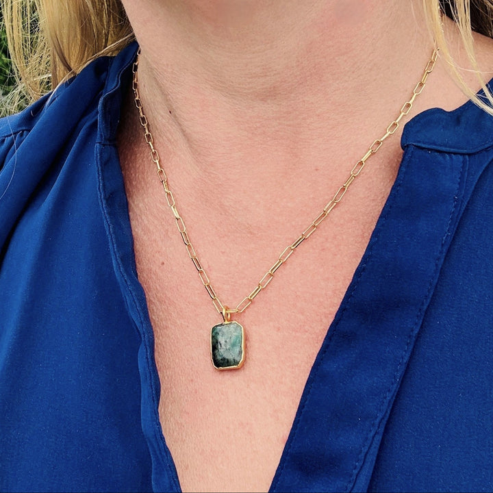 The Rectangle Emerald Necklace