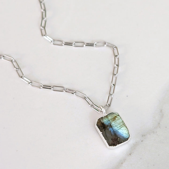 The Rectangle Labradorite Necklace