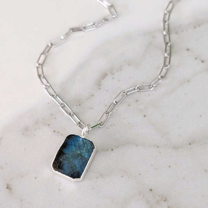 The Rectangle Labradorite Necklace