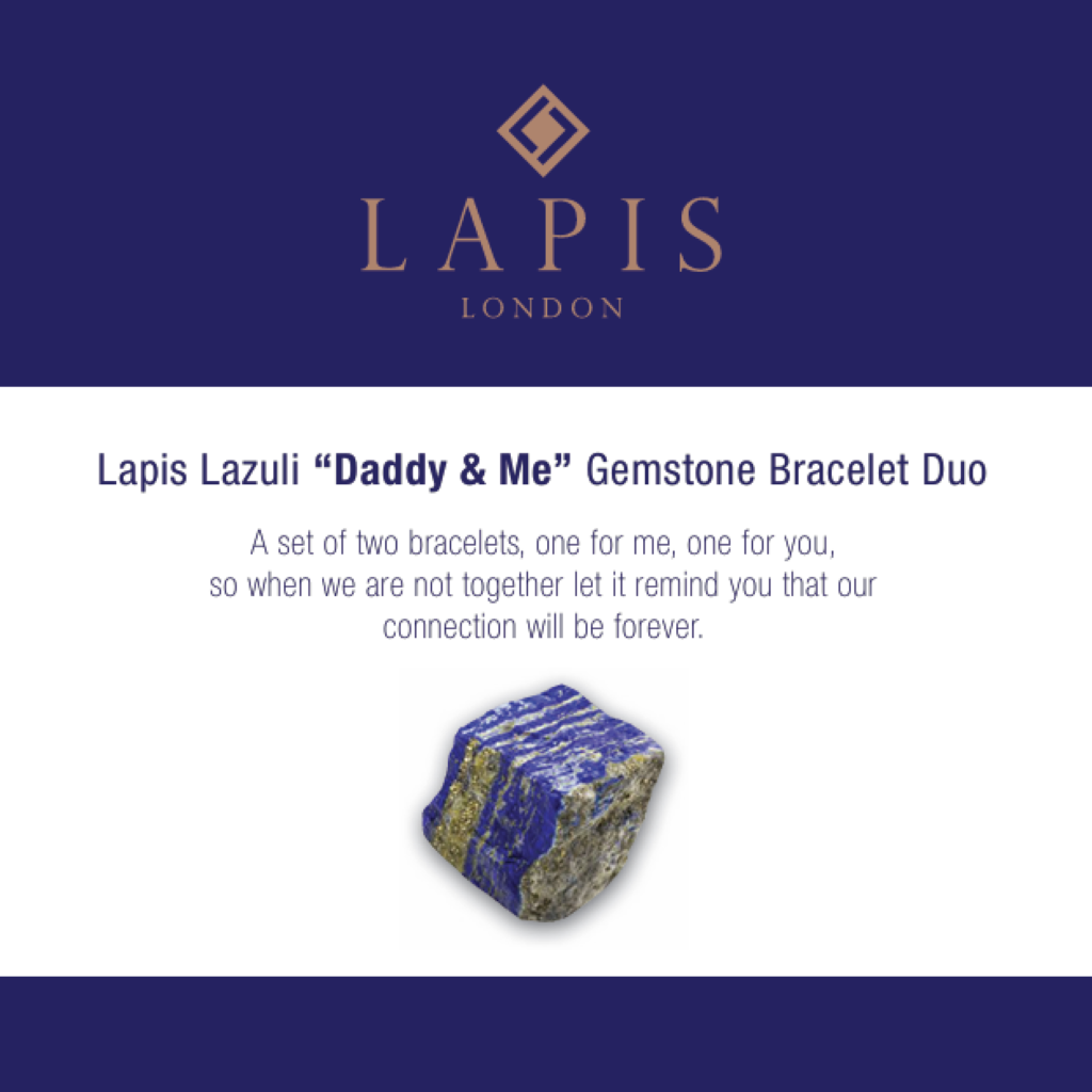 Lapis Lazuli "Daddy & Me" Gemstone Bracelet Set
