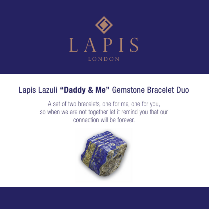 Lapis Lazuli "Daddy & Me" Gemstone Bracelet Set