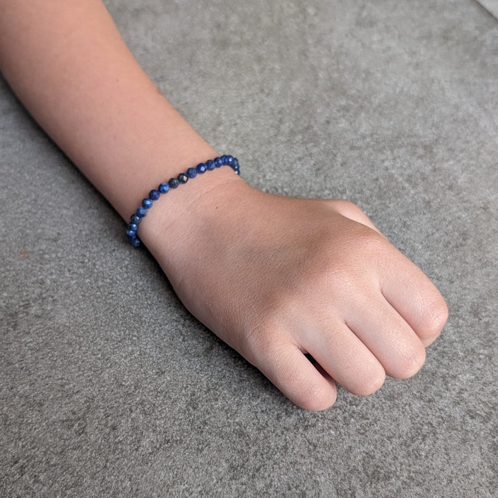 Lapis Lazuli Children's Gemstone Bracelet - 4mm Faceted