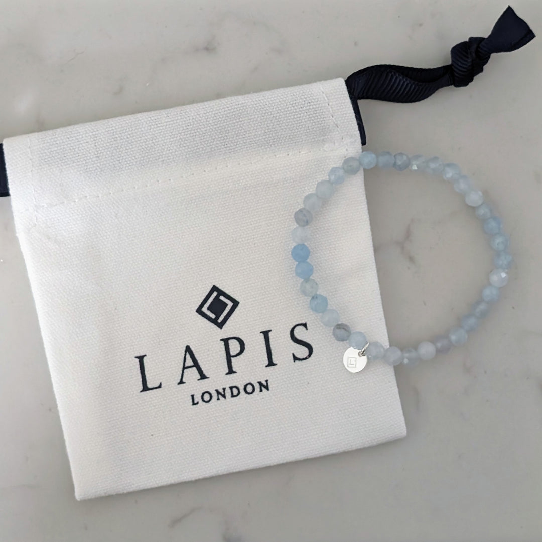 Aquamarine children's gemstone bracelet