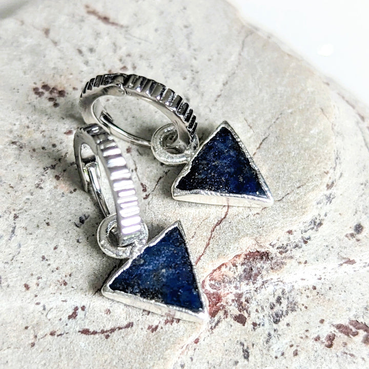 The Triangle Lapis Lazuli Earrings