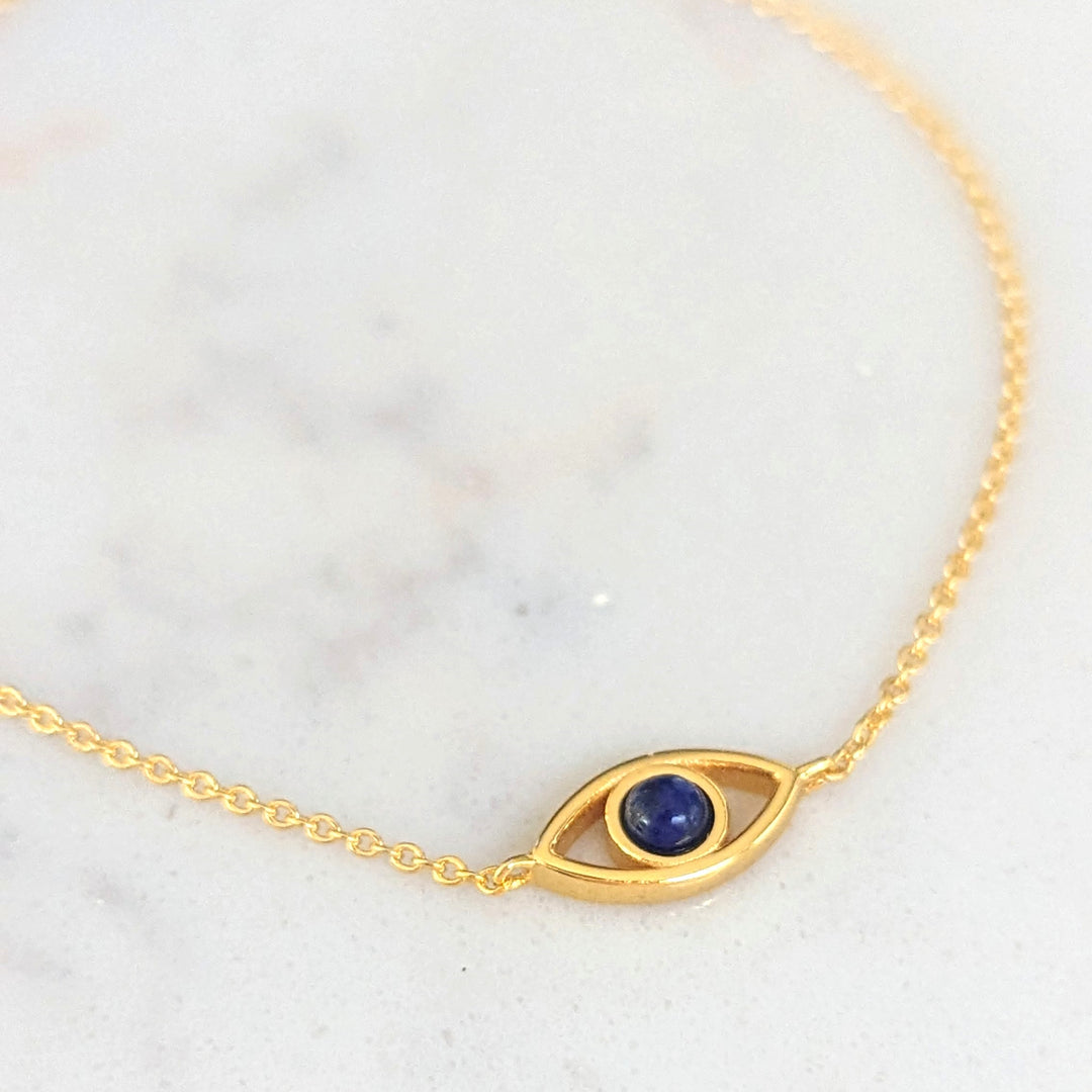 gold vermeil evil eye bracelet