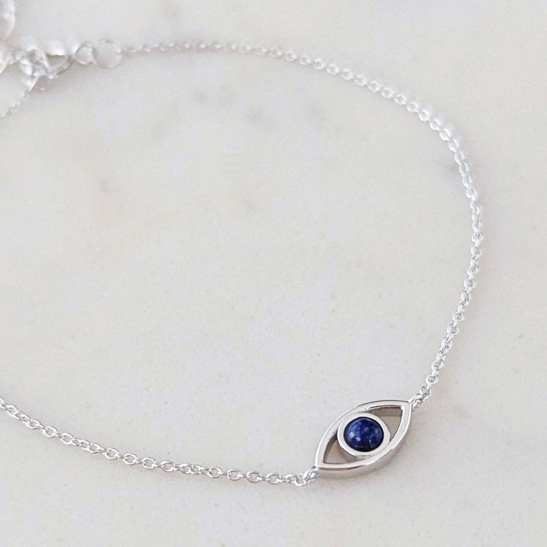 silver evil eye bracelet