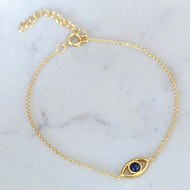 gold vermeil evil eye bracelet