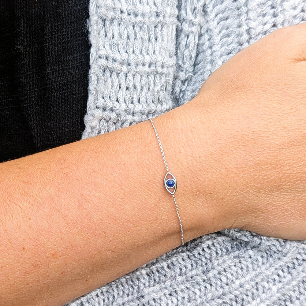 silver evil eye bracelet