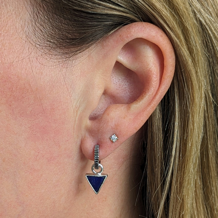 The Triangle Lapis Lazuli Earrings