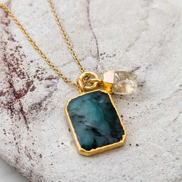 The Duo Emerald Necklace