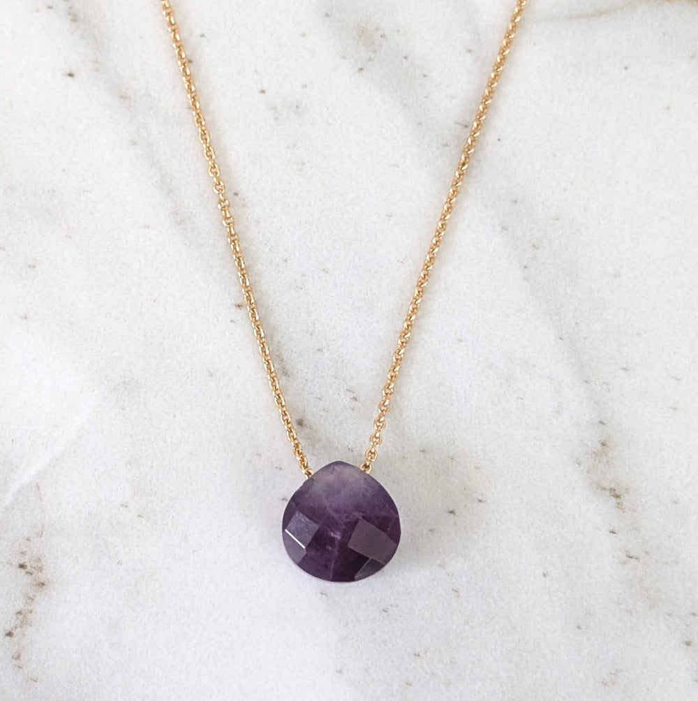 The Nuget amethyst February birthstone necklace