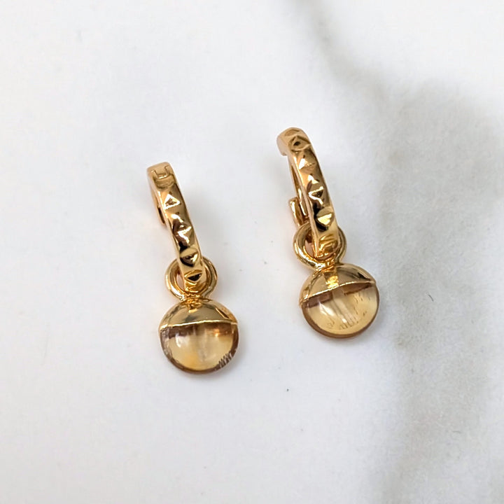 gold citrine November birthstone earrings