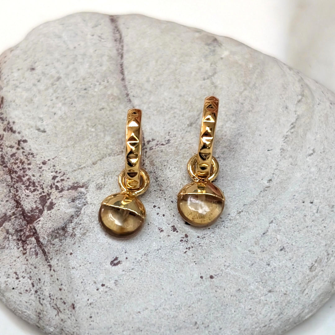 gold citrine November birthstone earrings