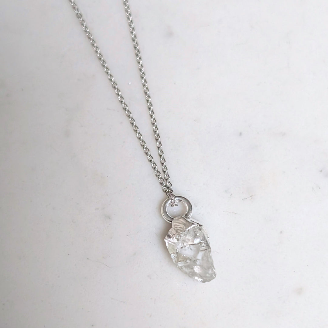 sterling silver herkimer diamond pendant necklace