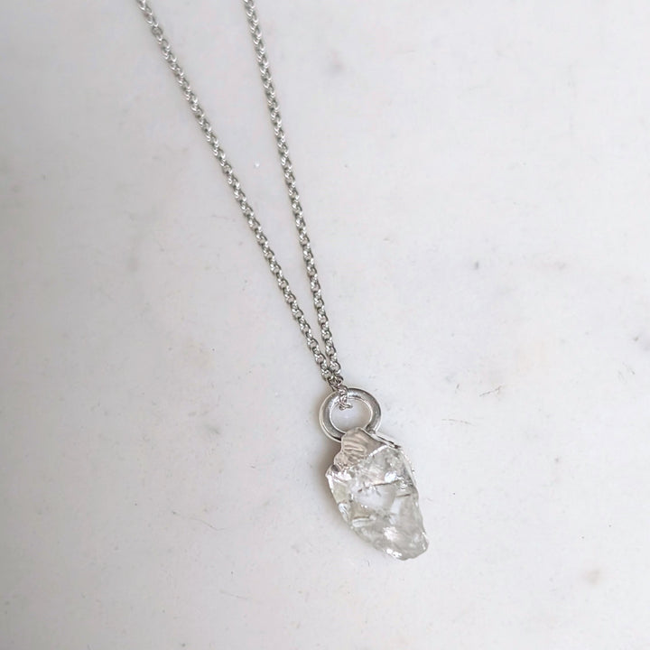 sterling silver herkimer diamond pendant necklace