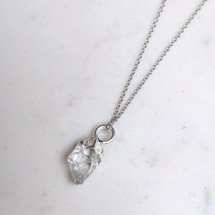 sterling silver herkimer diamond pendant necklace