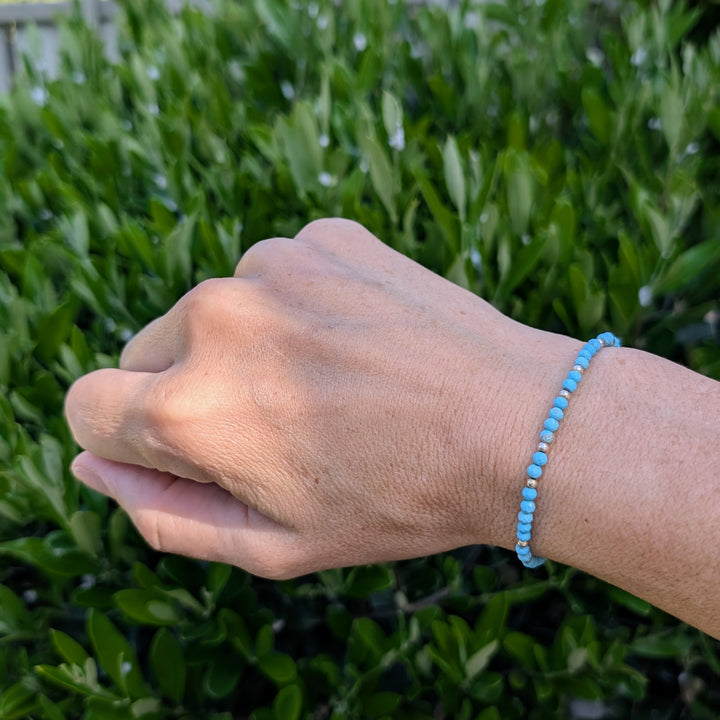 turquoise and gold bead gemstone bracelet