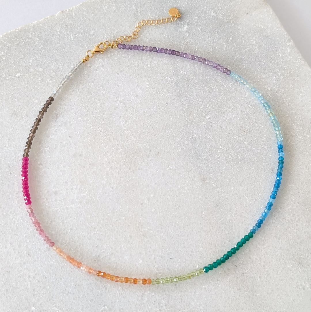 11:11 Rainbow Gemstone Beaded Necklace
