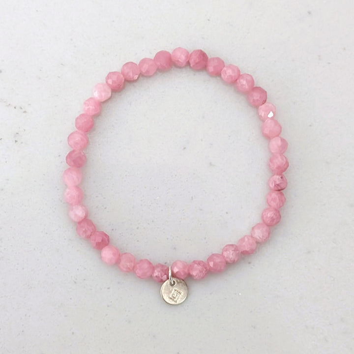 pink tourmaline children's gemstone bracelet