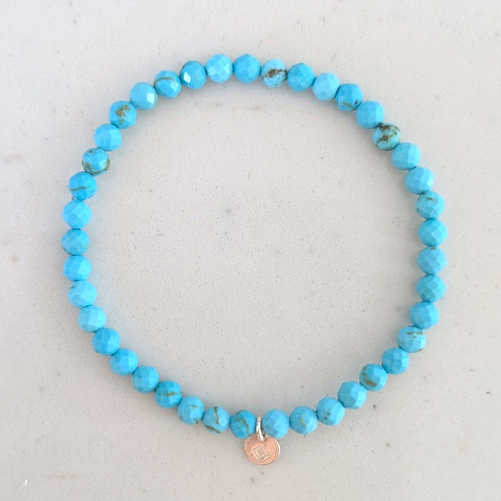 Turquoise Gemstone Bracelet - 4mm Faceted