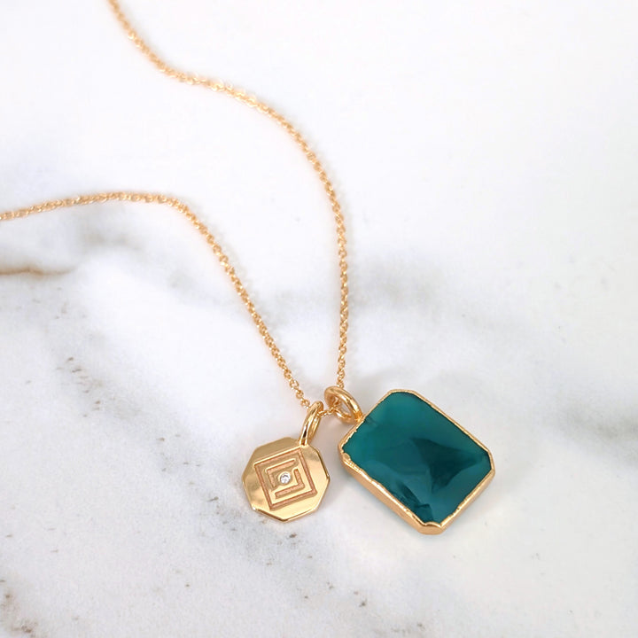 The Duo Green Onyx Necklace