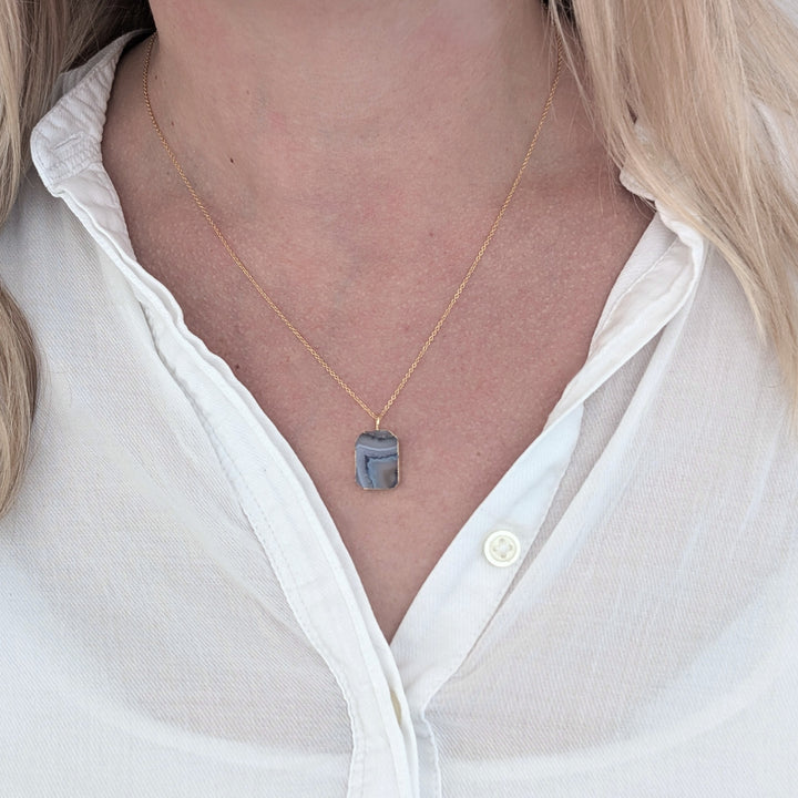 The Amethyst Strata Necklace  - Purple & Grey Translucent