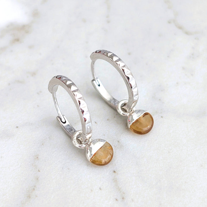 The Orb Citrine November Birthstone Earrings