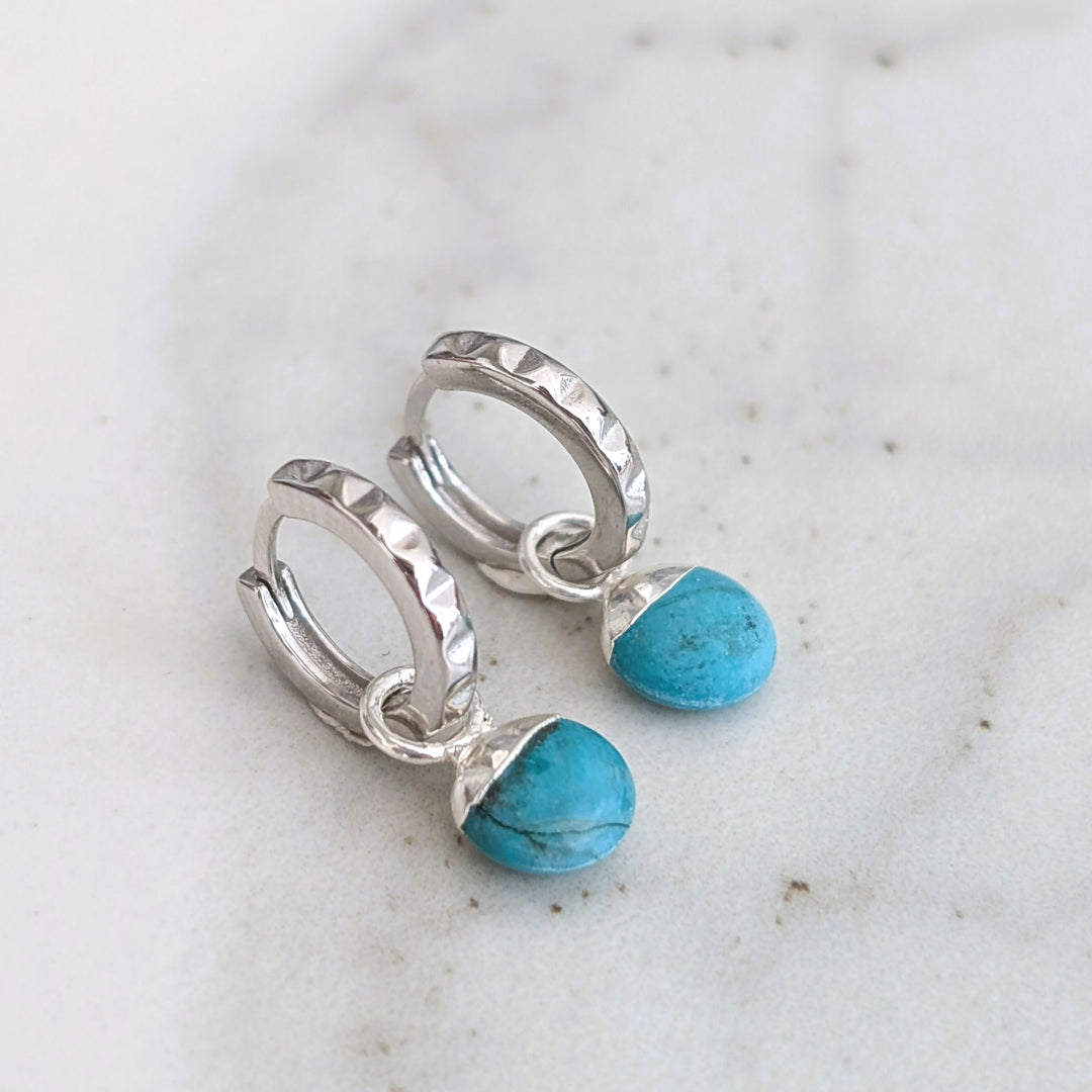 sterling silver turquoise December birthstone earrings