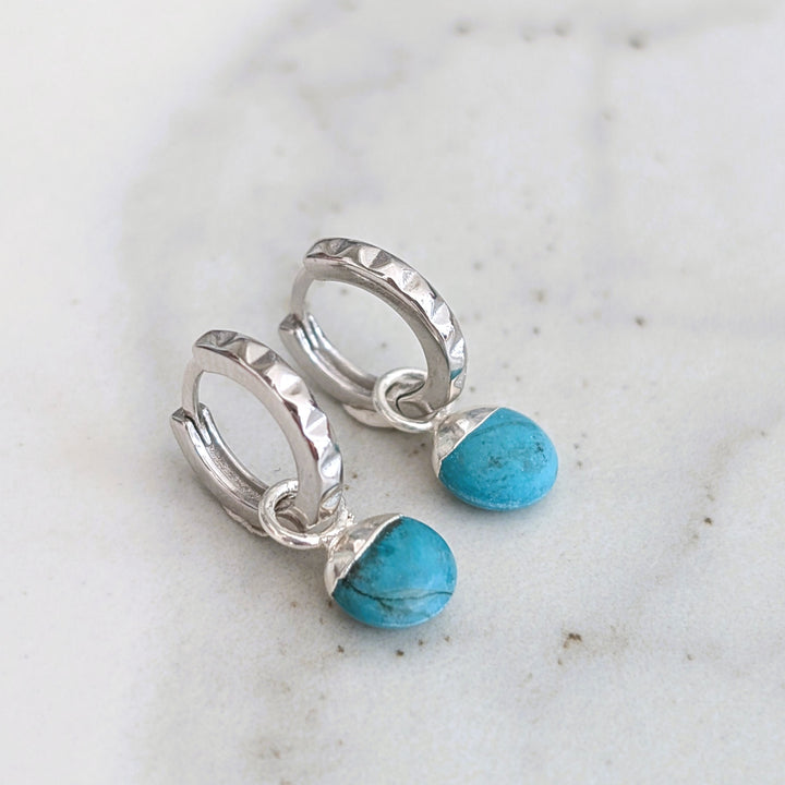sterling silver turquoise December birthstone earrings