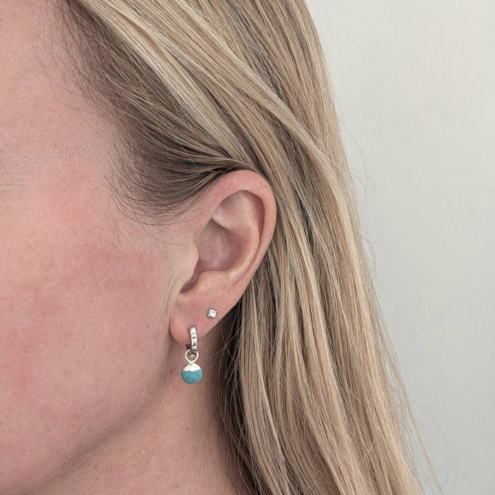 sterling silver turquoise December birthstone earrings