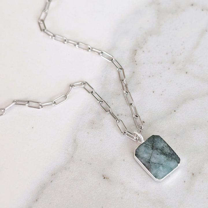 The Rectangle Emerald Necklace
