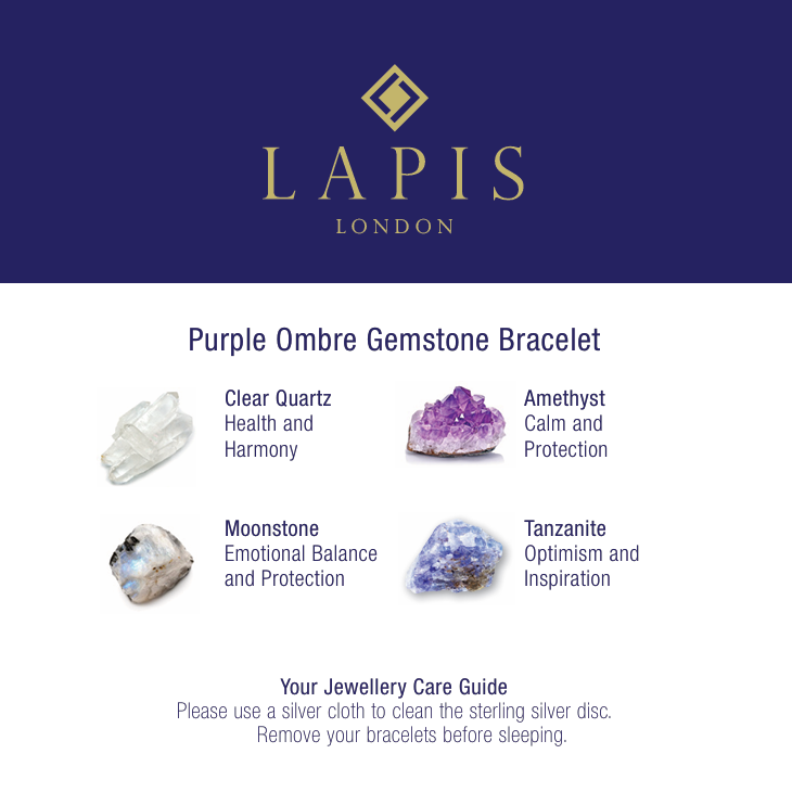 Purple Ombre Gemstone Bracelet - 4mm Faceted