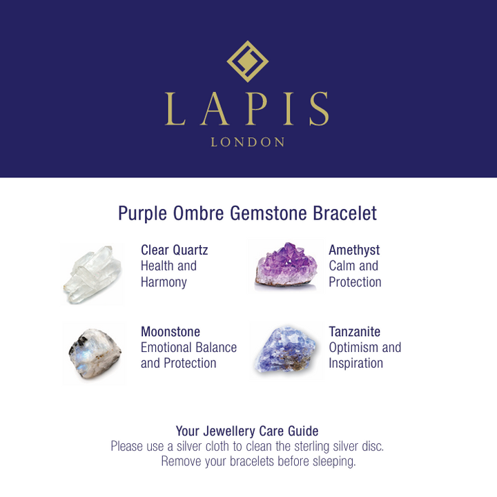 Purple Ombre Gemstone Bracelet - 4mm Faceted