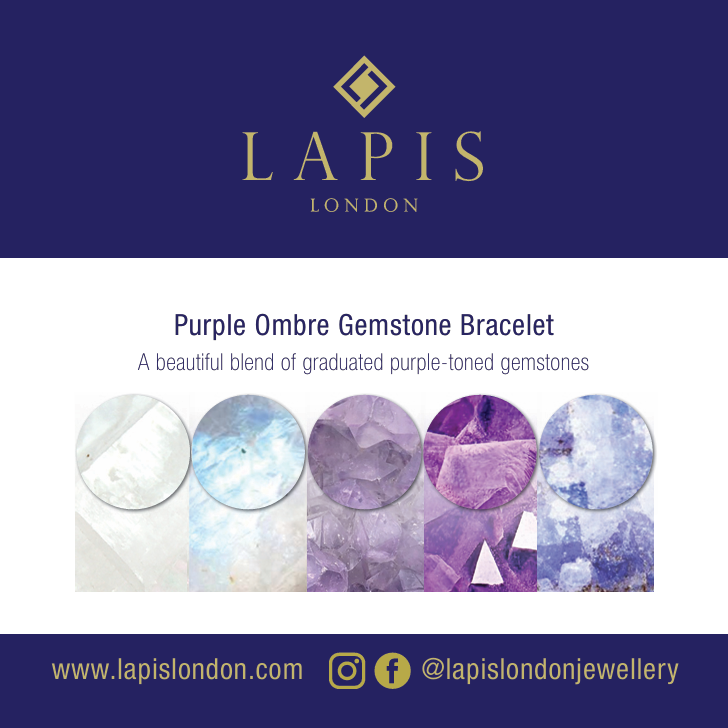 Purple Ombre Gemstone Bracelet - 4mm Faceted