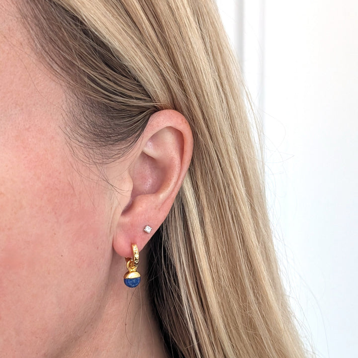 gold plated sterling silver lapis lazuli September birthstone earrings