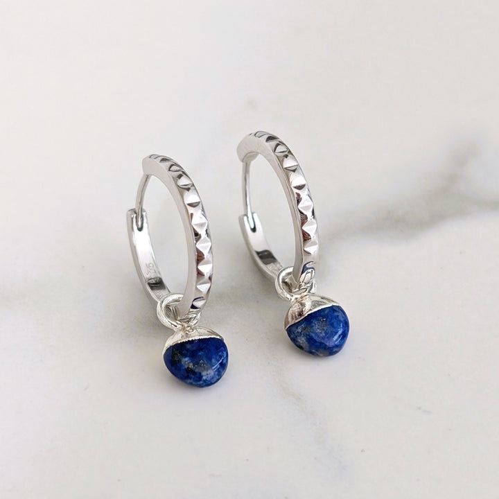 sterling silver lapis lazuli September birthstone earrings