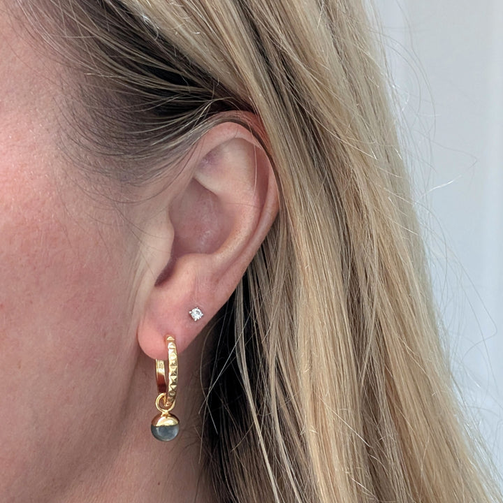 gold labradorite gemstone hoop earrings