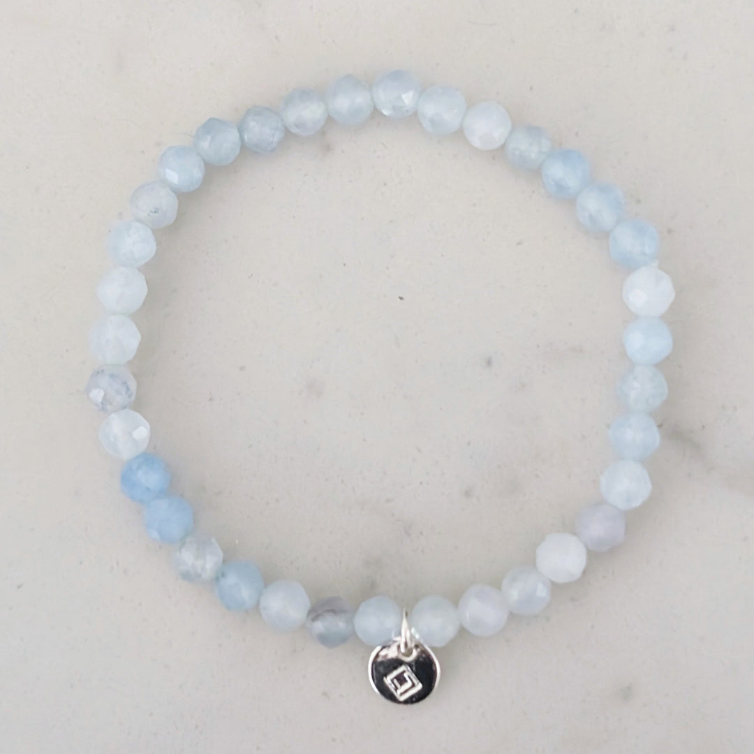 Aquamarine children's gemstone bracelet