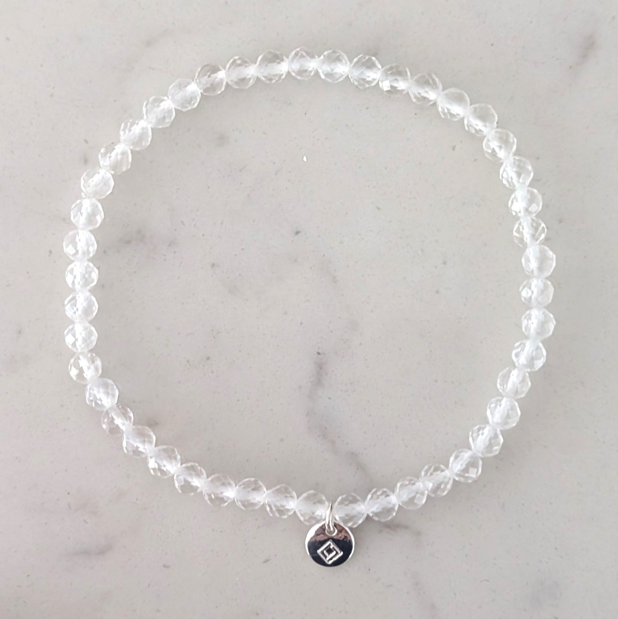 Clear Quartz Gemstone Bracelet - 4mm Faceted – Lapis London