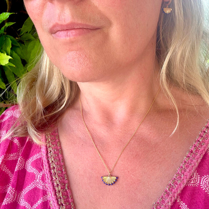 Lapis lazuli fan necklace